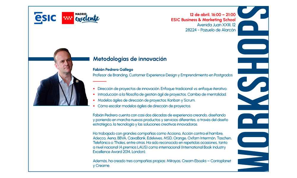 Metodologías de innovación. Programa del encuentro y biografía del docente, Fabián Pedrero.