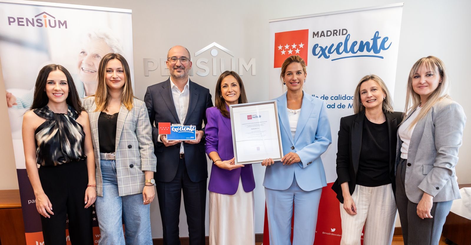 Pensium recibe el sello Madrid Excelente por su labor con los mayores dependientes y sus familias en la Comunidad de Madrid