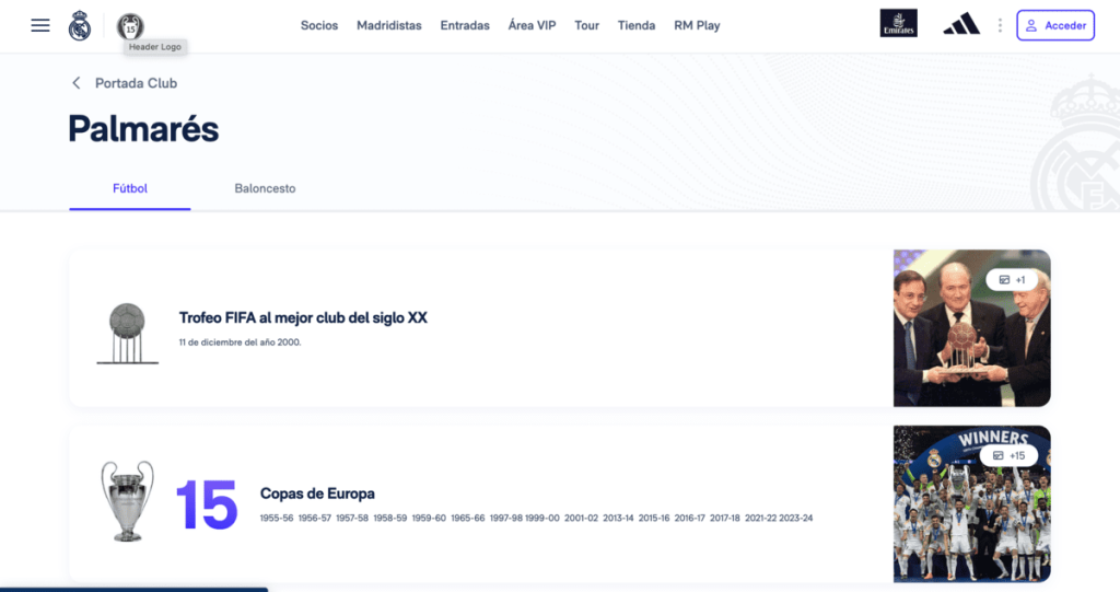 Real Madrid web